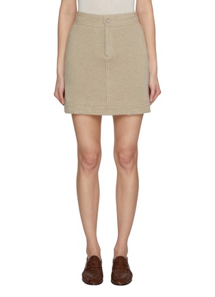 Main View - Click To Enlarge - BARRIE - Bicolour Cashmere Cotton Denim Skirt