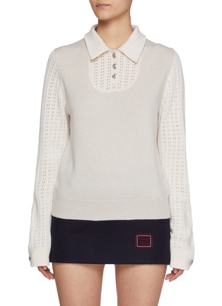 Main View - Click To Enlarge - BARRIE - Trompe L'oeil Knit Top