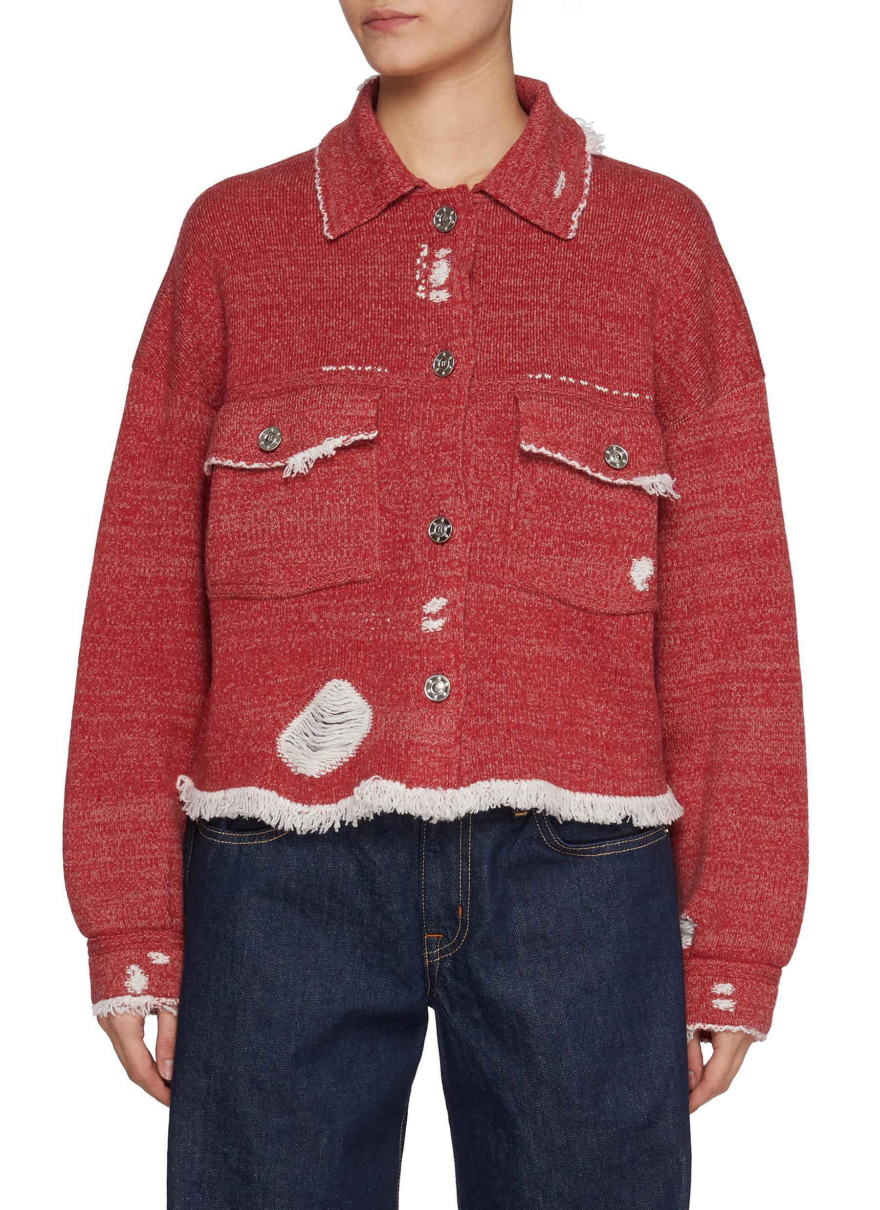 ジャケット・アウター 00s red cropped fringe denim jacket BARRIE | Cropped Fringed Denim Jacket | Women | Lane Crawford
