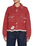Main View - Click To Enlarge - BARRIE - Cropped Fringed Denim Jacket