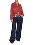 Figure View - Click To Enlarge - BARRIE - Cropped Fringed Denim Jacket