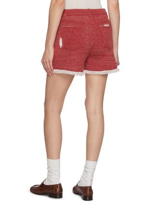 Back View - Click To Enlarge - BARRIE - Distressed Cashmere Cotton Knit Shorts