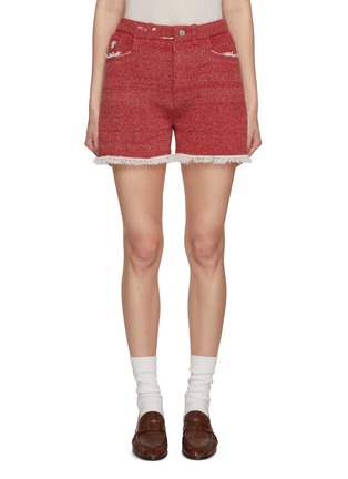 Main View - Click To Enlarge - BARRIE - Distressed Cashmere Cotton Knit Shorts