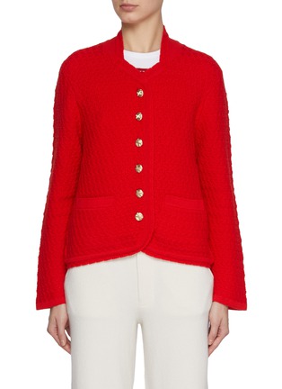 Main View - Click To Enlarge - BARRIE - Tweed Effect Button Up Cashmere Jacket