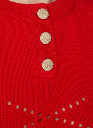  - BARRIE - Thistle Pattern Cashmere Cotton Top
