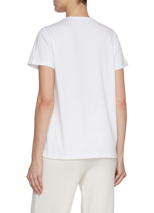 Back View - Click To Enlarge - BARRIE - Logo Knit Patch Appliqué Crewneck Cotton Cashmere T-shirt