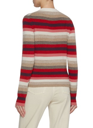 Back View - Click To Enlarge - BARRIE - Stripe Appliqué Cashmere Sweater
