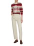 Figure View - Click To Enlarge - BARRIE - Stripe Appliqué Cashmere Sweater