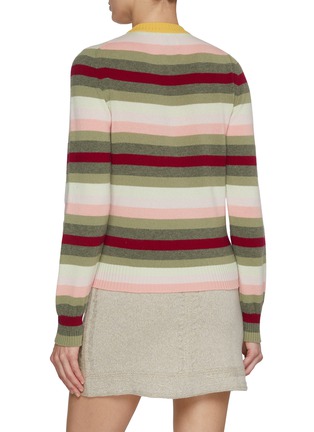 Back View - Click To Enlarge - BARRIE - Stripe Appliqué Cashmere Sweater