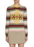 Main View - Click To Enlarge - BARRIE - Stripe Appliqué Cashmere Sweater