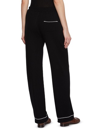 Back View - Click To Enlarge - BARRIE - Contrast Trim Cashmere Silk Pyjama Pants