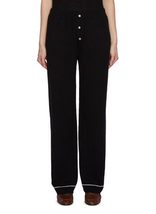 Main View - Click To Enlarge - BARRIE - Contrast Trim Cashmere Silk Pyjama Pants
