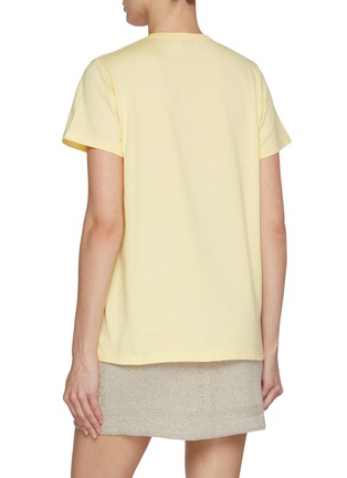 Back View - Click To Enlarge - BARRIE - Logo Knit Patch Appliqué Cotton Cashmere T-shirt
