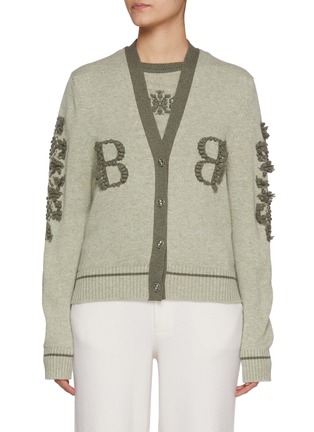 SACAI | Pleated Back Wool Knit Cardigan | Women | Lane Crawford