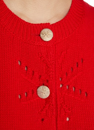  - BARRIE - Shiny Button Thistle Pattern Cardigan