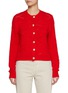 Main View - Click To Enlarge - BARRIE - Shiny Button Thistle Pattern Cardigan