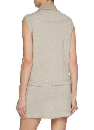Back View - Click To Enlarge - BARRIE - Bicolour Cashmere Cotton Denim Gilet