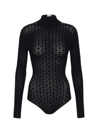 ALAIA High Neck Lace Knit Bodysuit Women Lane Crawford