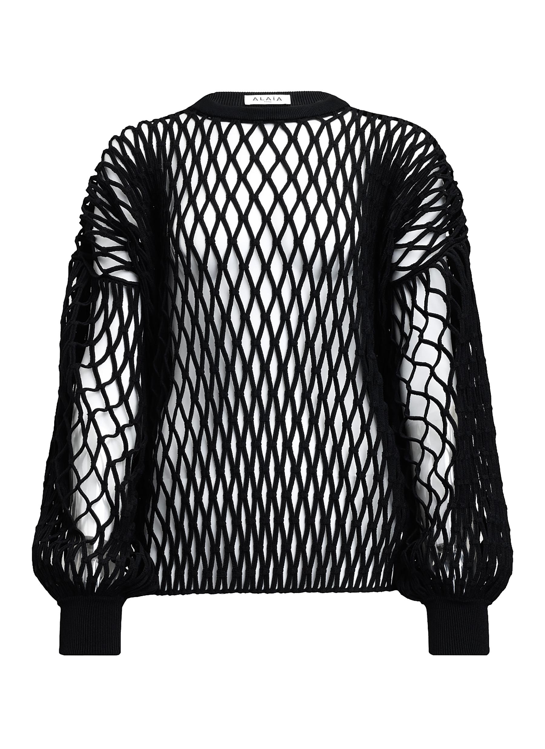ALAÏA | Fishnet Cutout Top | Women | Lane Crawford