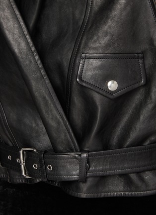  - ALAÏA - Hooded Leather Biker Jacket