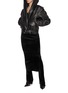 Figure View - Click To Enlarge - ALAÏA - Hooded Leather Biker Jacket