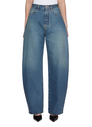 Front View - Click To Enlarge - ALAÏA - Rounded Medium Wash Denim Jeans