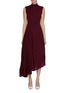 Front View - Click To Enlarge - ALAÏA - Sunray Pleated Asymmetrical Wool Dress