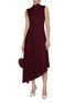 Figure View - Click To Enlarge - ALAÏA - Sunray Pleated Asymmetrical Wool Dress