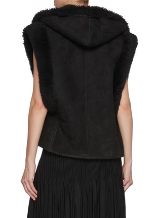 Back View - Click To Enlarge - ALAÏA - Hooded Suede Sherling Vest