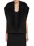 Front View - Click To Enlarge - ALAÏA - Hooded Suede Sherling Vest