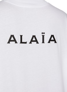 新品ALAÏAオーガニックコットンロゴTシャツ　サイズ34 新品ALAÏAオーガニックコットンロゴTシャツ サイズ34