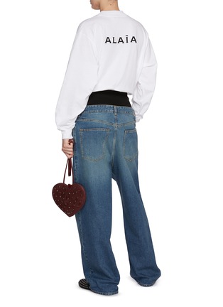 Figure View - Click To Enlarge - ALAÏA - Logo Back Cotton Sweatshirt