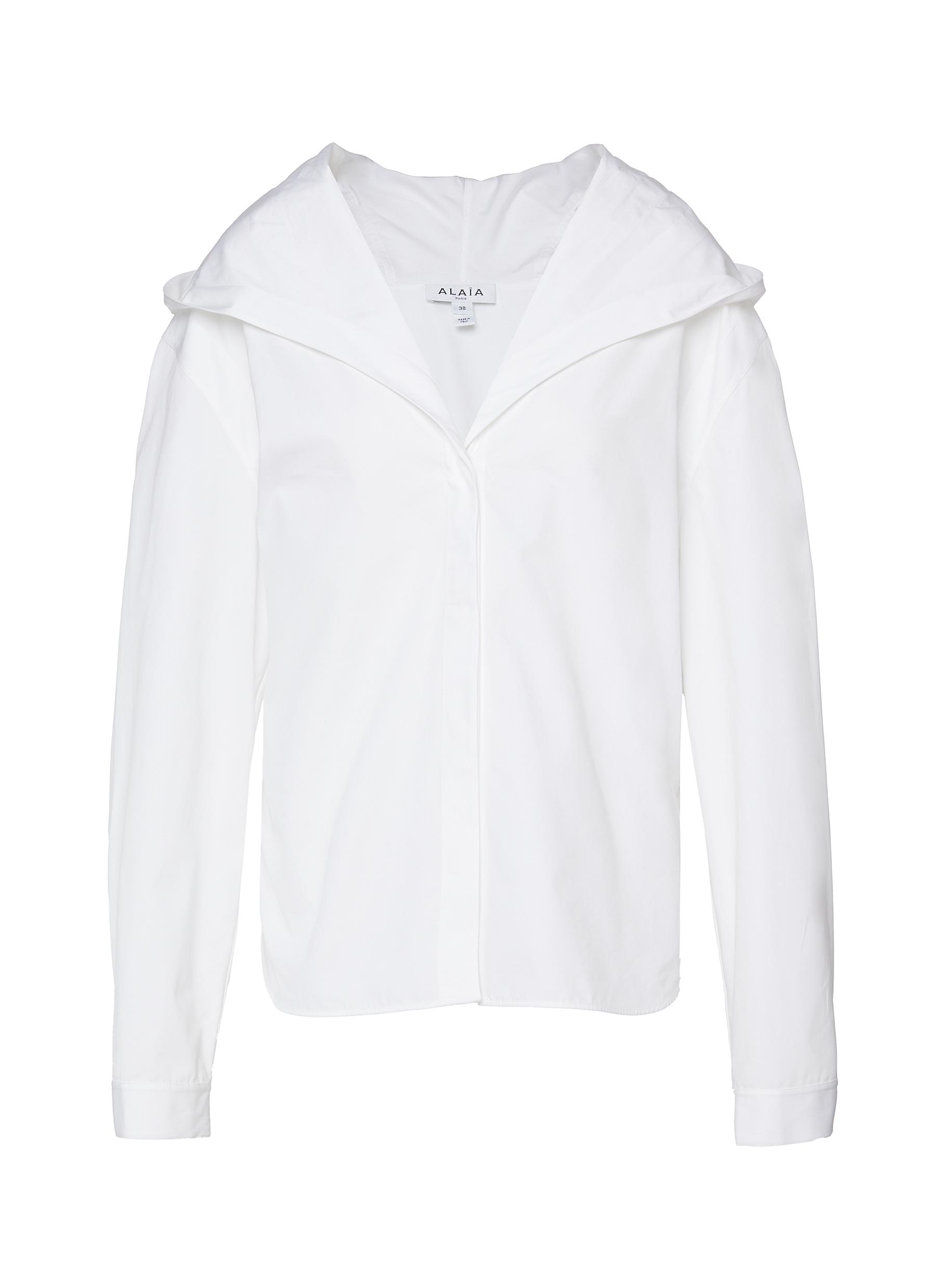 ALAÏA | Hooded Cotton Poplin Shirt | Women | Lane Crawford