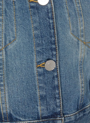  - ALAÏA - Hooded Crop Medium Wash Denim Jacket