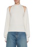 Front View - Click To Enlarge - ALAÏA - Cut Out Wool Knit Sweater