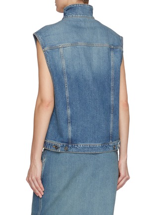 Back View - Click To Enlarge - ALAÏA - Medium Wash Denim Trucker Vest