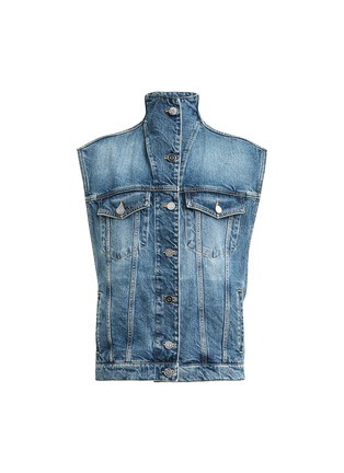Main View - Click To Enlarge - ALAÏA - Medium Wash Denim Trucker Vest
