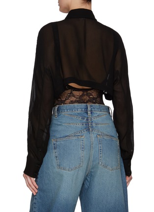 Back View - Click To Enlarge - ALAÏA - Layered Lace Bodysuit