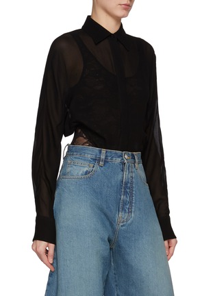 Front View - Click To Enlarge - ALAÏA - Layered Lace Bodysuit