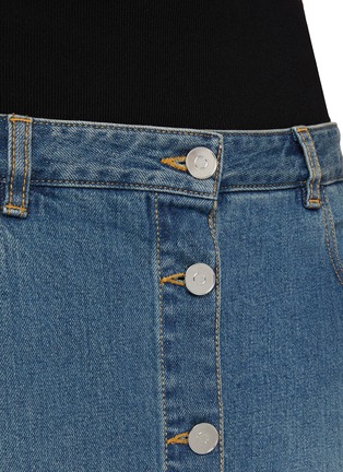  - ALAÏA - Button Front Medium Wash Denim Maxi Skirt