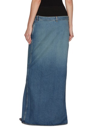 Back View - Click To Enlarge - ALAÏA - Button Front Medium Wash Denim Maxi Skirt