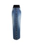 Main View - Click To Enlarge - ALAÏA - Button Front Medium Wash Denim Maxi Skirt