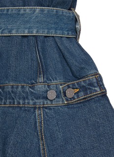 ALAÏA | Flared Dark Wash Denim Jacket | Women | Lane Crawford