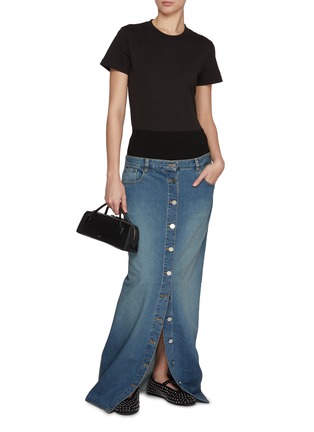 Figure View - Click To Enlarge - ALAÏA - Logo Embroidered Cotton T-shirt