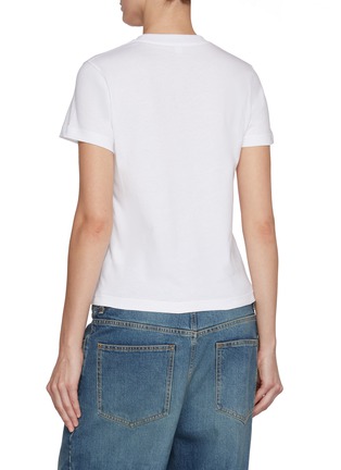 Back View - Click To Enlarge - ALAÏA - Logo Embroidered Cotton T-shirt