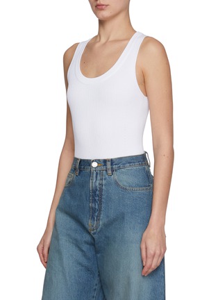 Front View - Click To Enlarge - ALAÏA - Ribbed Tank Bodysuit