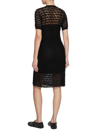 Back View - Click To Enlarge - ALAÏA - Sheer Panel Lace Midi Dress