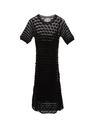Main View - Click To Enlarge - ALAÏA - Sheer Panel Lace Midi Dress