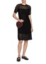 Figure View - Click To Enlarge - ALAÏA - Sheer Panel Lace Midi Dress