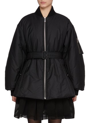 Front View - Click To Enlarge - ALAÏA - Belted Zip-Up Bomber Jacket